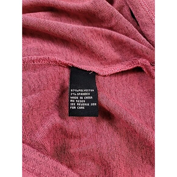 DG2 Diane Gilman Pullover Tunic Sweater M Pink Black Knit Front Left Side Pleats - Picture 6 of 8